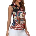 thumbnail image 4 of HUIACONG Workout Tank Tops with Patriotic Eagle Design, Athletic Tops for Golf and Outdoor Training, Half Zip Sleeveless Style, 4 of 7