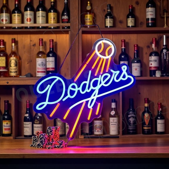 Queen Sense 16"x16" For Los Angeles's Sports League Dodgers LED Neon Sign for Wall Decor Dimmable USB Powered LED Light W116LADL-5VLED