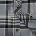 thumbnail image 6 of COEVALS CLUB Men's Flannel Western Pearl Snap Corduroy Lined Plaid Work Long Sleeve Shirts 13 Gray Plaid Small, 6 of 7