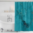 thumbnail image 4 of Turquoise Marble Waterproof Fabric Shower Curtain,Minimalist Abstract Golden Fluid Art Waterproof Fabric Shower Curtain for Bathroom Curtains Bathtubs Shower Curtains with 12 Hooks Standard 66x72, 4 of 8