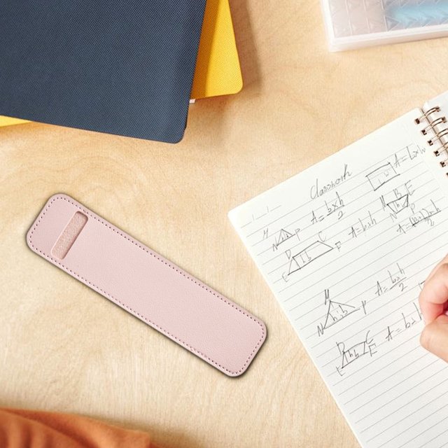 Ovzne Solid Color Leather Pen Case Pen Case Microfiber Soft Leather Pen Case Student Stationery Storage On Clearance