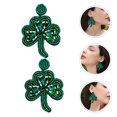 thumbnail image 6 of BESTOYARD-1 Pair 2025 St. Patrick's Day Earrings Novelty Drop Earrings Shamrock Dangling Earrings for Women, 6 of 7