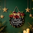 thumbnail image 4 of Christmas Door Sign,Merry Christmas Door Hanger Signs for Front,Christmas Welcome Wooden Wreaths Door Hanger,Rustic Pre-Lit Xmas Door Plaque,Illuminated Christmas Wooden Door Hanging for Home, 4 of 4
