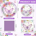 thumbnail image 2 of Funnymoom Butterfly Party Tableware Birthday Disposable AFN1Paper Dinner Dessert Plates Butterfly Floral Napkins for Baby Shower Bridal Shower Wedding Party Family Holiday 50 Guests, 2 of 3