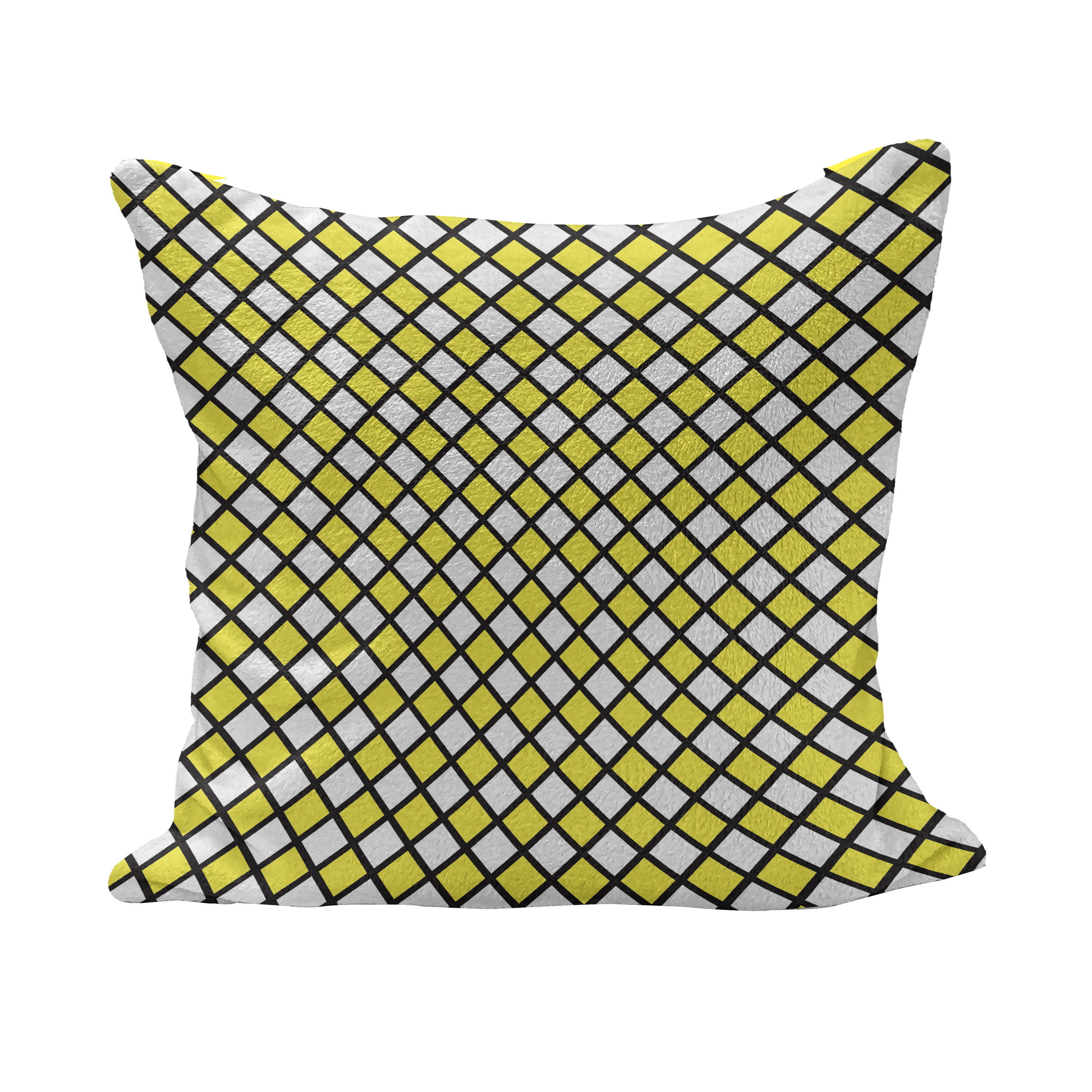 White Cushion Covers SLIGHT DEFECTS Zig Zag Chevron IKAT Black 2 x Yellow 