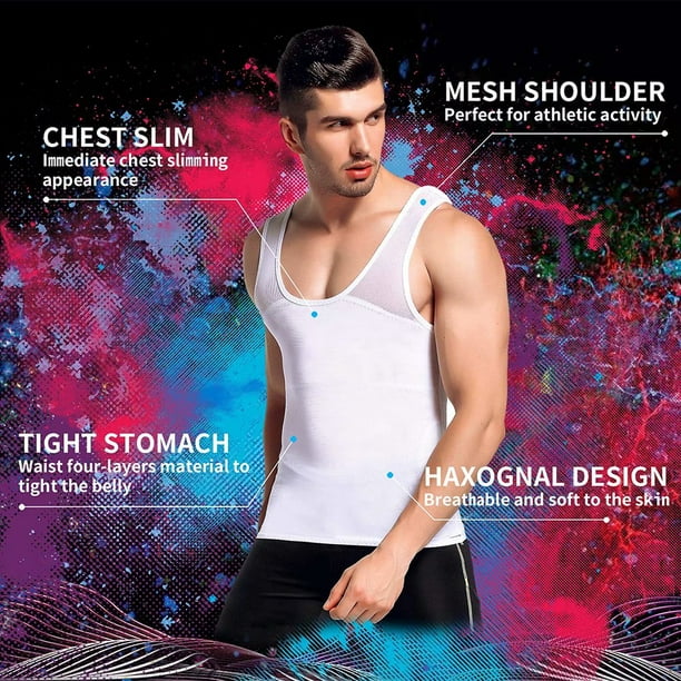 Men's Body Shaper Vest Chest Compression Shirt Abs Abdomen Slim Tank Top  Undershirt
