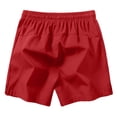 thumbnail image 5 of KPOPLK Mens 5 Inch Linen Shorts - Casual Elastic Waist Drawstring Summer Beach Shorts with Pocket(Brick Red,XL), 5 of 5