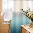 thumbnail image 3 of No Hook Shower Curtain, Grey Turquoise Ombre Shower Curtains for Bathroom with See Through Top Window, Teal Modern Geometric Striped Abstract Art Waterproof & Washable Bath Curtain Extra Long 72"x96", 3 of 9