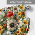 thumbnail image 5 of Spring Blossoming Valances for Windows White Sunflower Red Poppy Garden Leaves Rod Pocket Curtain Valance Window Treatment Short Curtains for Kitchen Living Room, 42"x18", 5 of 9