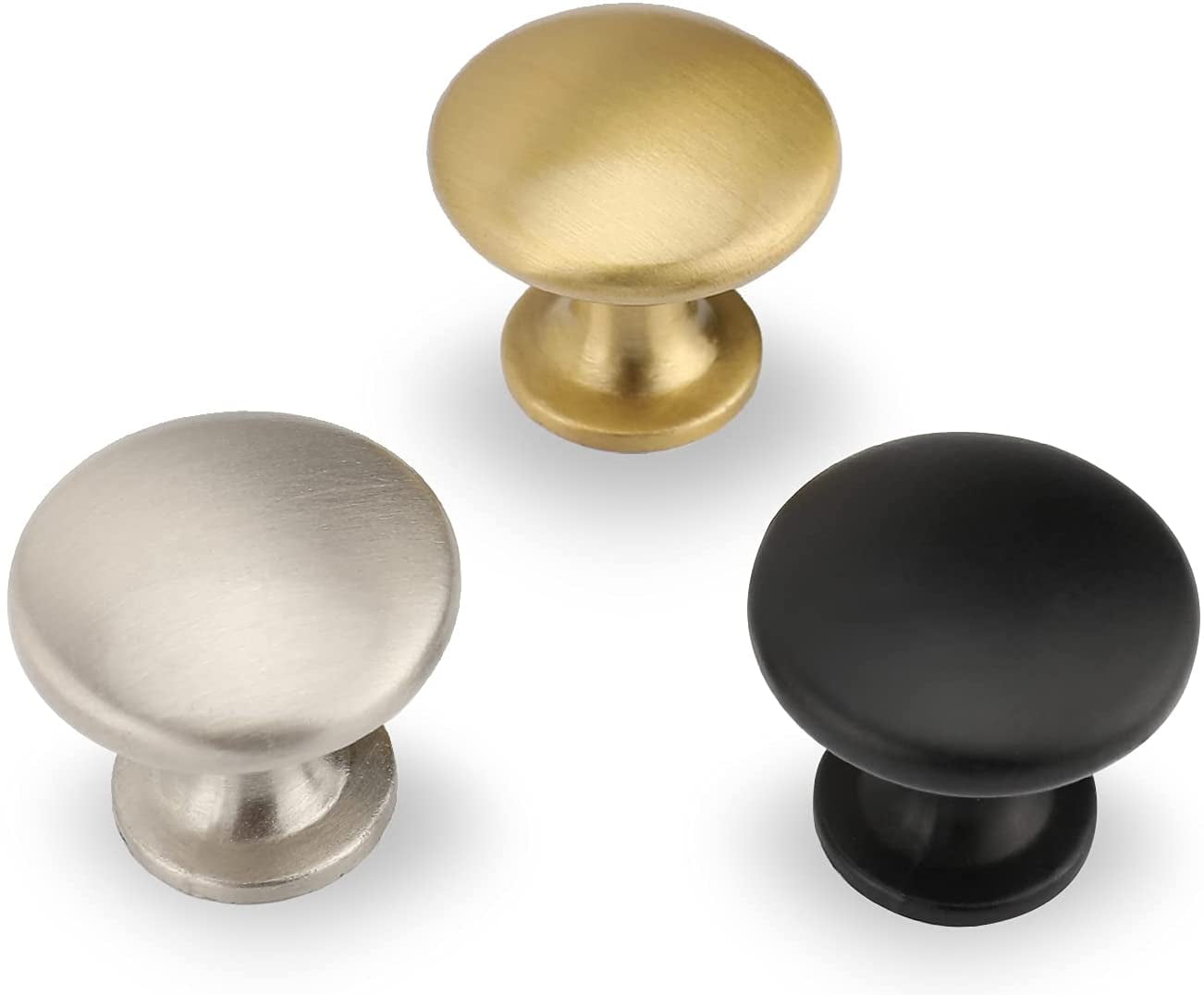 Goldenwarm 15 Pack Cabinet Knobs Black Drawer Knobs Single Hole for Kitchen Hardware