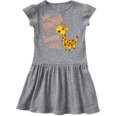 

Inktastic My Safta Loves me- cute giraffe Gift Toddler Girl Dress