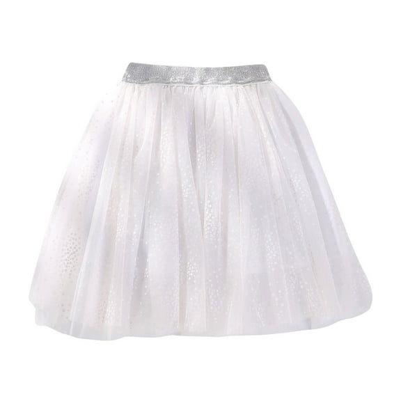 Ymyiu Tutu Skirt for Toddler Girls Tutu for Toddler Girls Tulle Ballet Dance Skirts Princess Kids Dress Up Size 6-7 Years (White,6-7 Years)