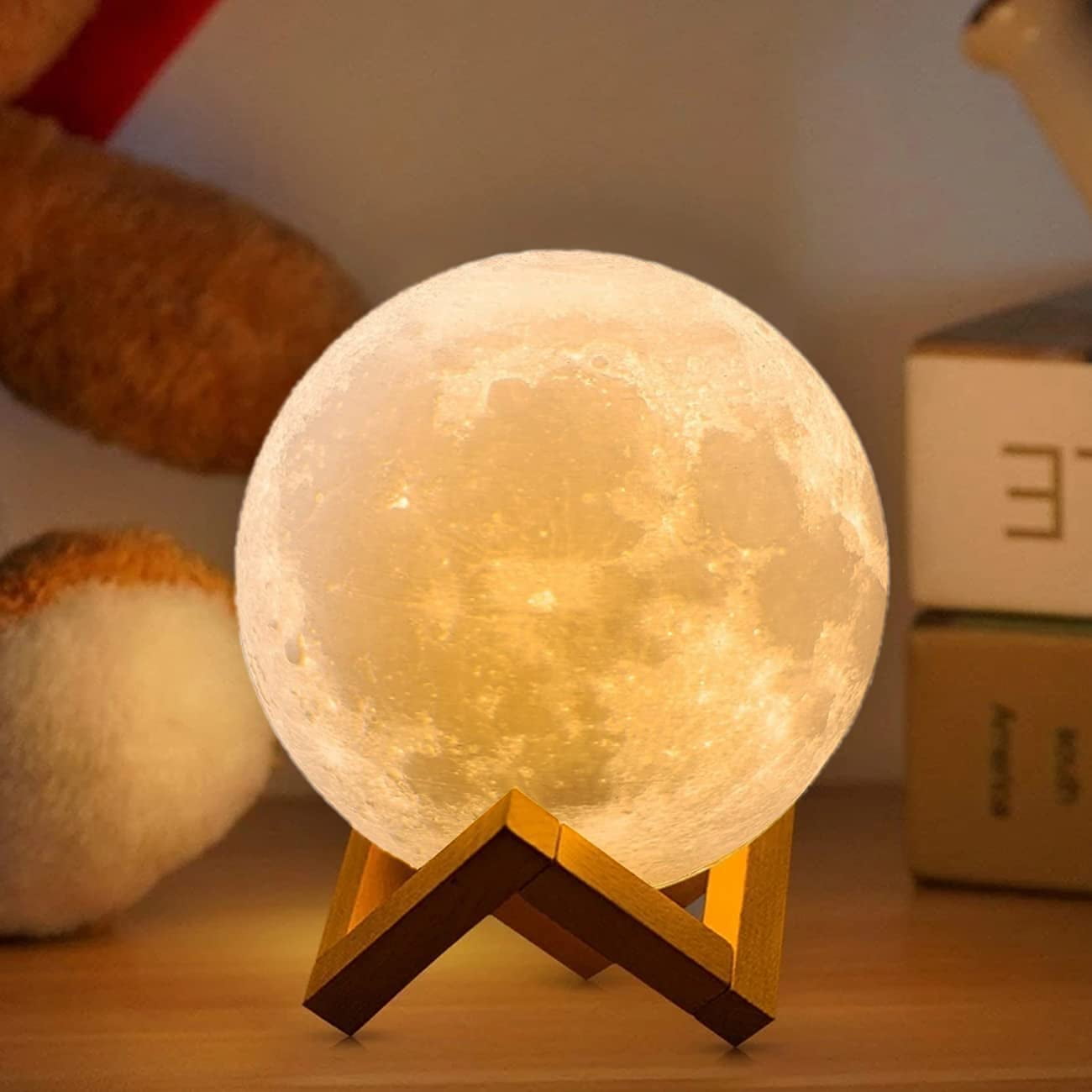 grund brændt Vores firma Lighting 3D Moon Lamp Night Light Moon Light 16 LED Colors with Wooden  Stand & Remote/Touch Control and USB Rechargeable, Birthday Gifts for Women  Girls Kids Boys Mom Girlfriend - Walmart.com