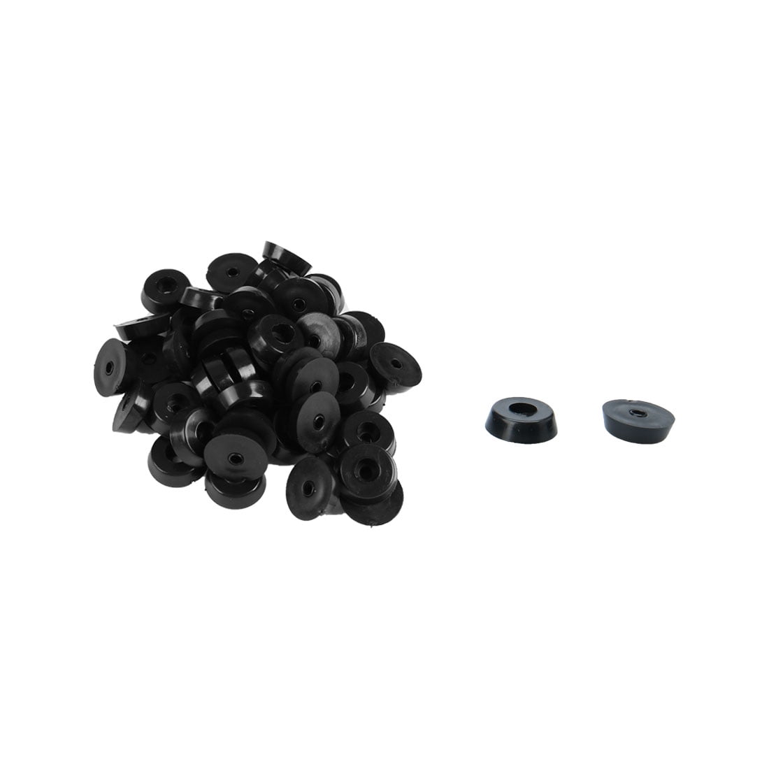 Unique Bargains 20 Pcs Antislip Rubber Round 18 x 15 x 5mm Chair Foot Cover Table Furniture Leg Protector Black