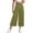 Green, variant on Womens Wide Leg Cropped Suit Pants - Business Summer Trousers - Pleated Waist Side Zipper - Elastic Back Work Pants
