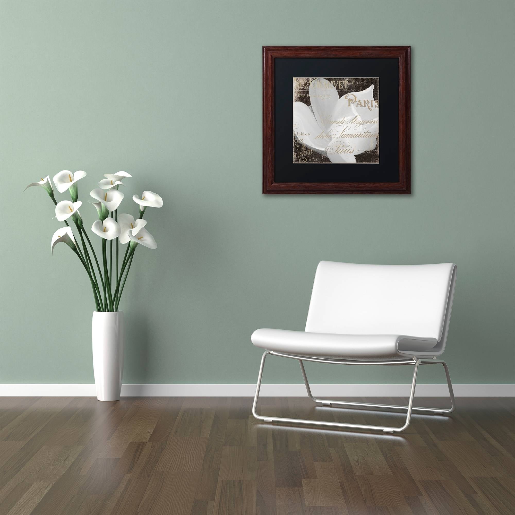 Trademark Fine Art "Fleurs Blanc II" Canvas Art by Color Bakery Black Matte, Wood Frame