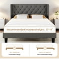 thumbnail image 4 of SHA CERLIN Queen Size Platform Bed Frame with Fabric Wingback&Tufted Upholstered Headboard, Light Grey, 4 of 8