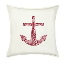 Greendale Home Fashions 20" x 20" Red Anchor Cotton Canvas Decorative Pillow