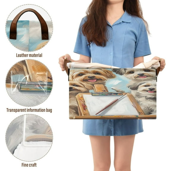 BZSMCE Collapsible Fabric Cube Storage Bins Dogs Drawing Board Design Pattern Storage Box