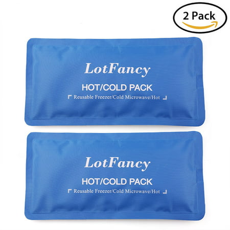 Hot Cold Pack for Therapy - Reusable Gel Ice Pack for Injuries First Aid Back Shoulder Neck Head Feet, FDA Approved, Pack of 2 (10.5 x 5