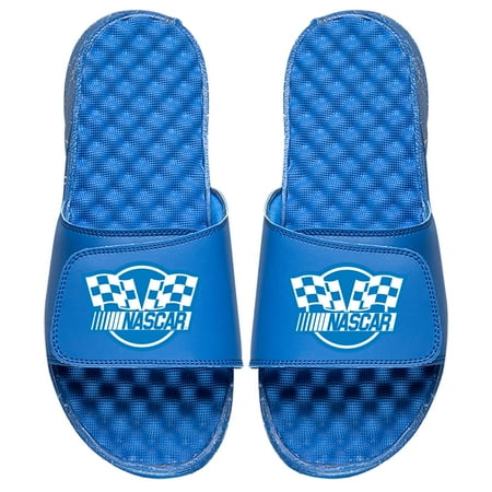 

Men s ISlide Royal NASCAR Vintage White Logo Slide Sandals