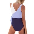 thumbnail image 3 of Aayomet Maillot de Bain une Pièce pour Femmes Résistant au Chlore Col Carré Maillot de Bain une Pièce, Violet S, 3 of 4