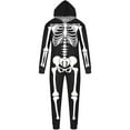 thumbnail image 5 of Vividxx Holiday Family Matching Pajamas Men Halloween Parent Child Outfit White Skeleton Hooded Zipper Home Jumpsuit For Dad Party, 5 of 6