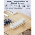 thumbnail image 2 of Appliance Extension Cord with Individual Switches on Off - 5 FT, 1875W Heavy Duty Extension Cord with USB Ports, 8 outlets, Circuit Breaker for Microwave, Aquarium, Kitchen, Garage, ETL Listed, 2 of 7