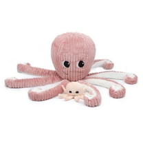 Les Ptipotos Octopus Mom & Baby Plush Stuffed Animal Set & Eco-Friendly Toy in Pink