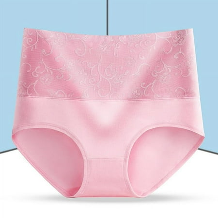 Women s Cotton Briefs Underwear High Waist Tummy Control Panties Rose Jacquard Ladies Seamless Hipster Invisibles Panty