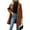 Brown, variant on Women Winter Wool Blend Mid-Long Coat Double-Breasted Lapel Jacket Outwear Brown XXL