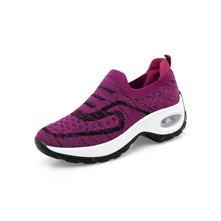 

Rotosw Womens Walking Sneakers Slip On Casual Shoes Gym Workout Sneakers Purple 6.5