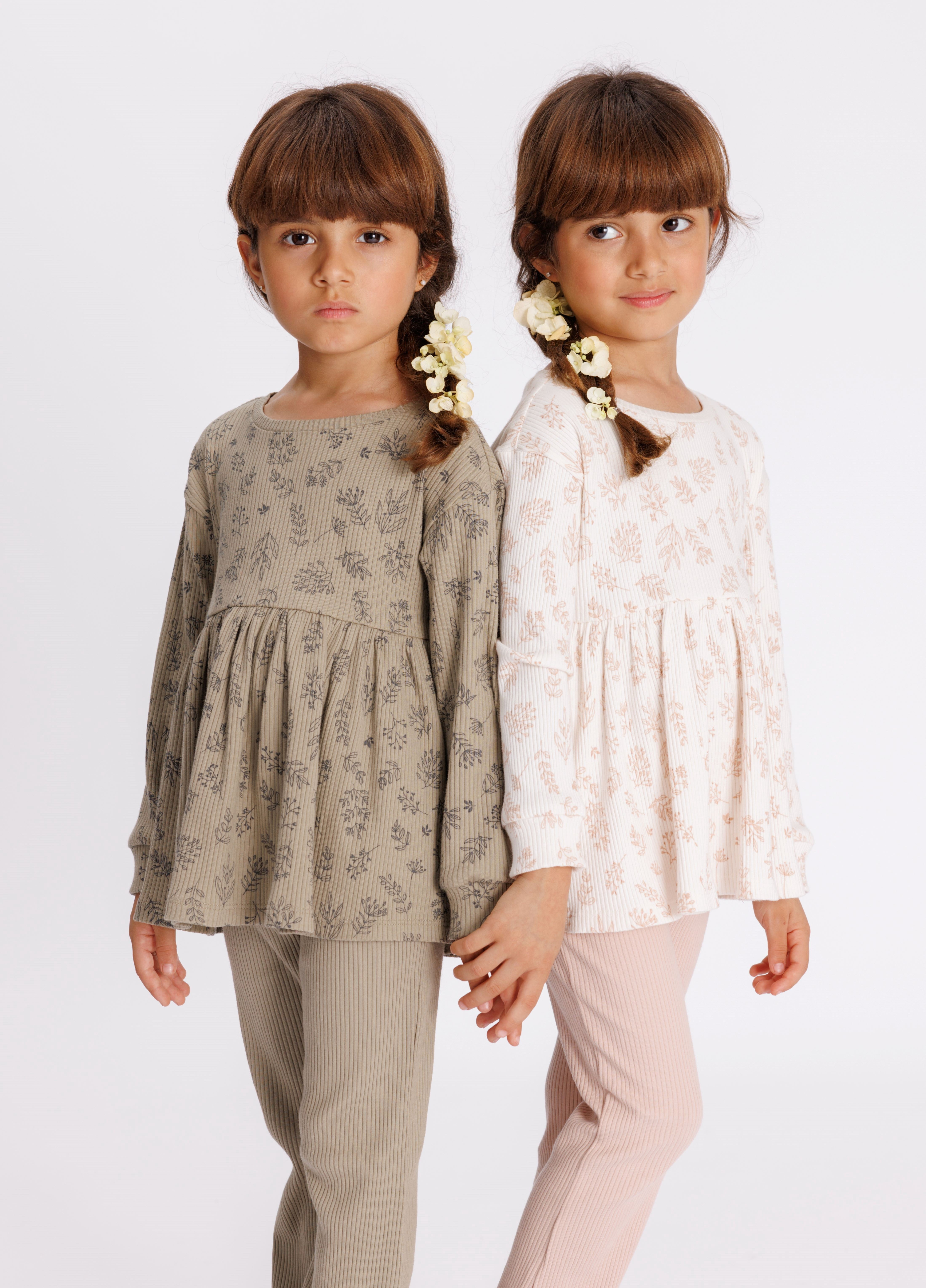 easy-peasy Toddler Girl Long Sleeve Babydoll Top, Sizes 12 Months-5T