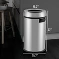 thumbnail image 6 of 2024 New Open Top Trash Can 65L / 17Gal Commercial Grade Heavy Duty Brushed Stainless Steel for Outdoor | Kitchen Waste Bins Home House Family, 6 of 8