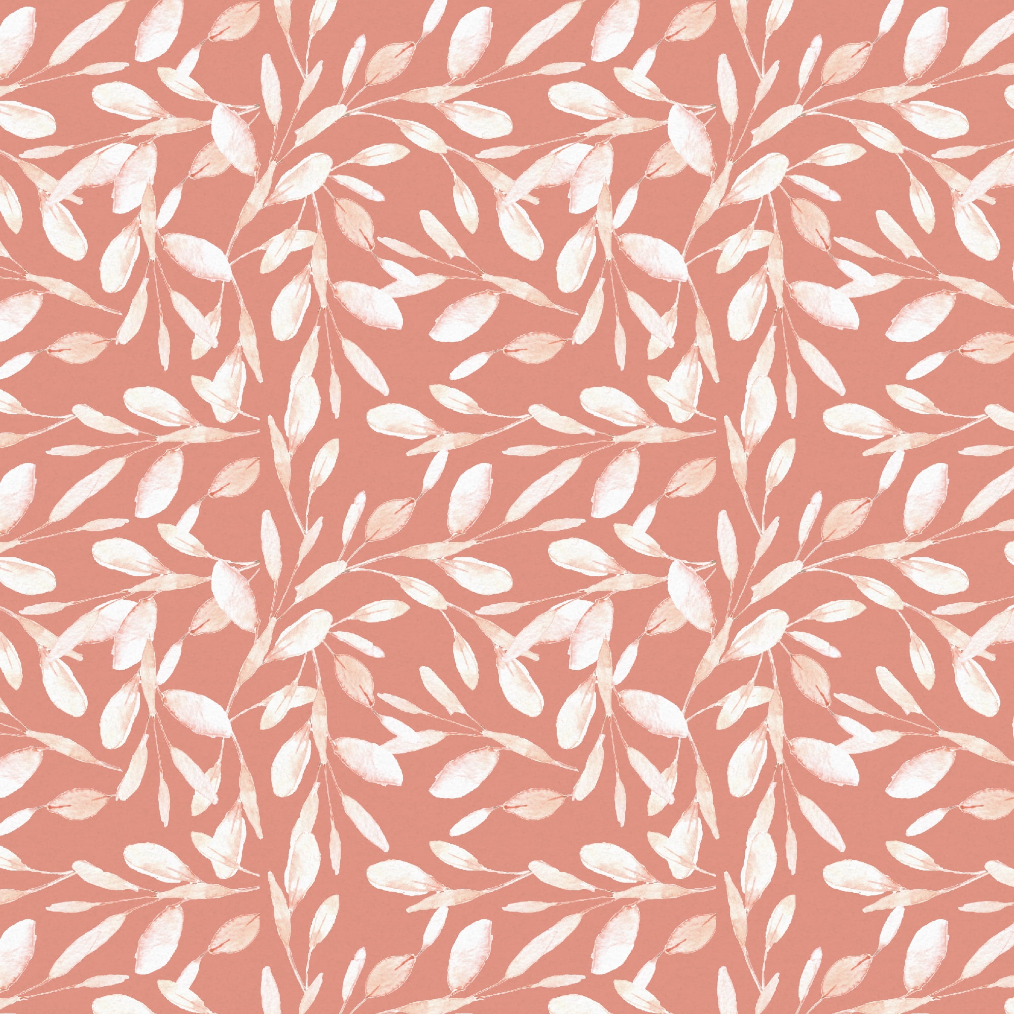 Mainstays 44" Width Cotton Flannel Savannah Vine Coral Fabric 8 Yard Bolt