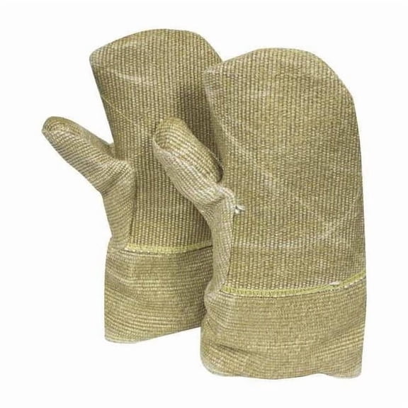 Thermal Mittens, Zetex Plus(R), 1000 Degrees F Max Temp., Yellow, One Size Fits Most, 1 PR