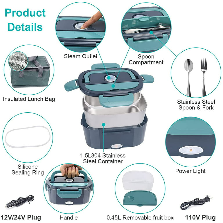 Mini Portable Oven Food Warmer Electric Lunch Box 24V Personal Heated for  Trucks