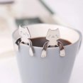 thumbnail image 4 of 6 Pcs Cat Spoon Coffee Tea Spoon Set, Stainless Steel Hanging Cup Teaspoons Mini Long Cut Crday Gift, 4 of 5