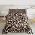 thumbnail image 2 of Manfei Brown Cheetah Print Full Size Comforter Sets for Female, Modern Fashion Style Bedding Comforter Set, Cow Stripes Reversible Bedding Sets, Super Cozy Room Decor, 3pcs, 2 of 8