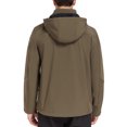 thumbnail image 2 of Men’s Softshell Jacket with Removable Hood, Fleece Lined and Water Repellent Olive Green 3XL, 2 of 7