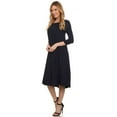 thumbnail image 5 of Women's Casual Basic Comfy 3/4 Sleeve Flare A-line Midi long maxi Dress, 5 of 5