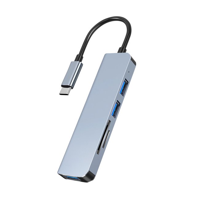 DPTALR 5-in-1 Type-C Network Hub Multi-Splitter Adapter With 1xUSB3.0 + 2xUSB2.0 + SD + TF For PC Computer Accessories