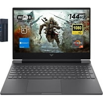 HP Victus 15.6" FHD 144Hz Gaming Laptop, AMD Ryzen 5 7535HS, Radeon RX 6550M (Beats GeForce RTX 3050), 8GB RAM 512GB SSD, Backlit Keyboard, 256gb 9H Docking Station, Windows 11 Home, Mica Silver