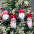 thumbnail image 2 of Juego de adornos navideños hechos a mano, gnomos Tomte suecos, decoración colgante para árbol de Navidad de felpa, 2 of 4