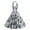 Blue, variant on Vintage Audrey Hepburn Cocktail Dress for Women 50s Elegant Halter V Neck Floral Printed A-Line Party Swing Dresses