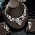 thumbnail image 4 of Sunyuer Wedding Bridal Jewelry Set Crystal Rhinestone Statement Necklace Vintage Collar Necklace Dangle Earrings Set for Women, 4 of 6