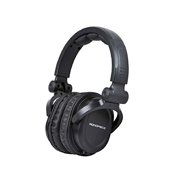 Monoprice Premium Hi-Fi DJ Style Over-The-Ear Pro Headphones with A Single-Button Inline Microphone/Controller - Black
