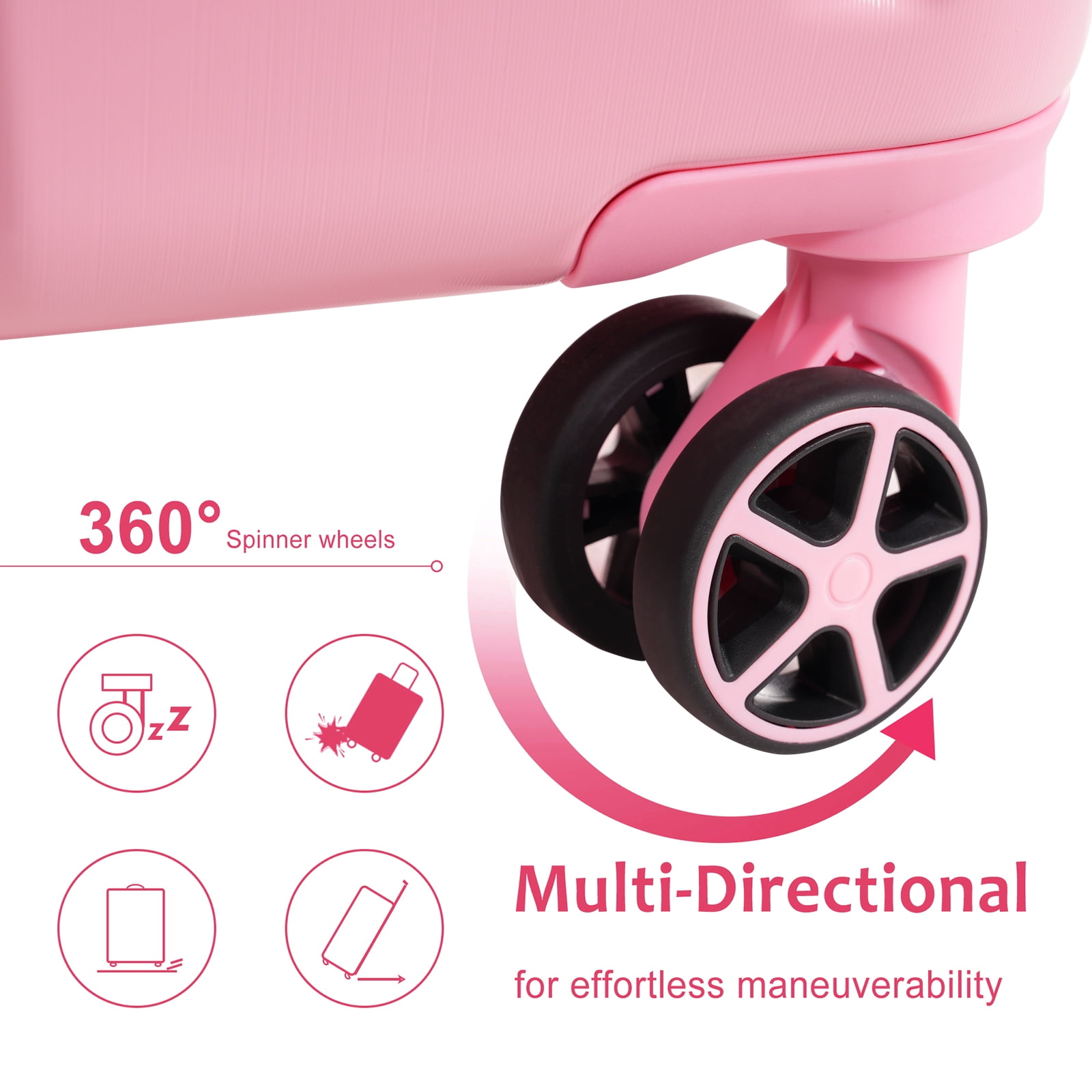28 Inch Expandable ABS Hardshell Checked Luggage, Double Spinner Wheels, TSA Combination Lock, 3-Level Telescopic Handle