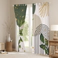 thumbnail image 3 of Manfei Natural Plant Leaves Black Out Curtains,Abstract Geometric Strpied Curtains Pack of 2 (42x63 Each),Green White Black Bedroom Curtains For Adult,Super Cozy Room Decor, 3 of 6
