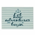 thumbnail image 1 of Adventure Cutting Board, Nautical Stripes Anchor and Arrow Text Sea Travel Cruise, Decorative Tempered Glass Cutting and Serving Board, Small Size, Night Blue Pale Blue, by Ambesonne, 1 of 1
